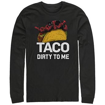 Big & Tall Marvel Deadpool Taco Dirty To Me Long Sleeve Graphic Tee