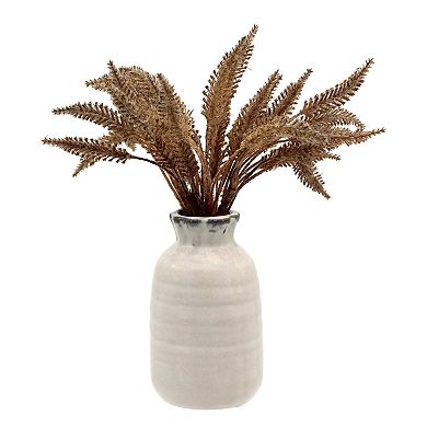 Faux Grass Arrangement in Ceramic Vase