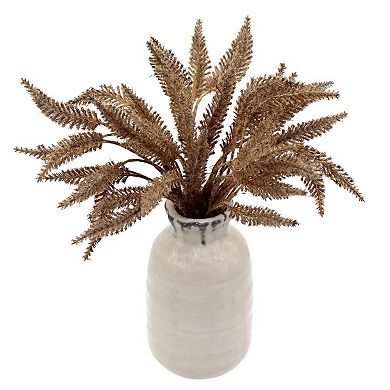 Faux Grass Arrangement in Ceramic Vase