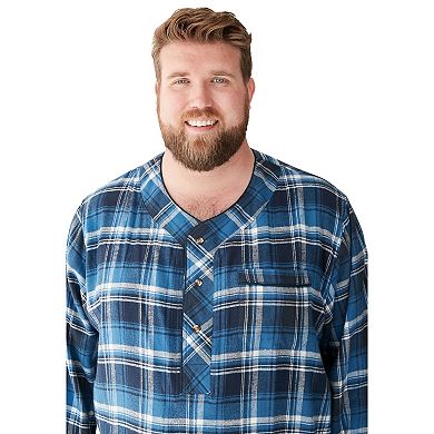 KingSize Men's Big & Tall Plaid Flannel Nightshirt