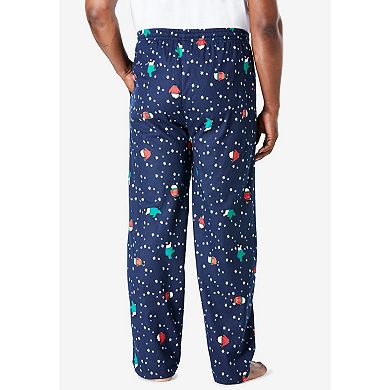 Kingsize Men's Big & Tall Novelty Print Flannel Pajama Pants