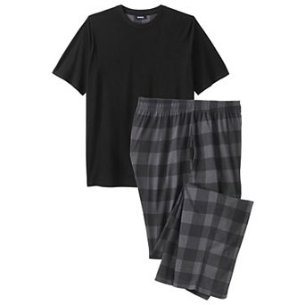 KingSize Men's Big & Tall Jersey Knit Plaid Pajama Set