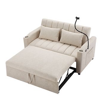 Merax Convertible Sofa Bed Loveseat Sofa With Three Usb Ports
