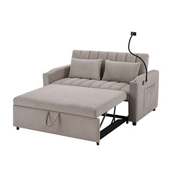 Merax Convertible Sofa Bed Loveseat Sofa With Three Usb Ports