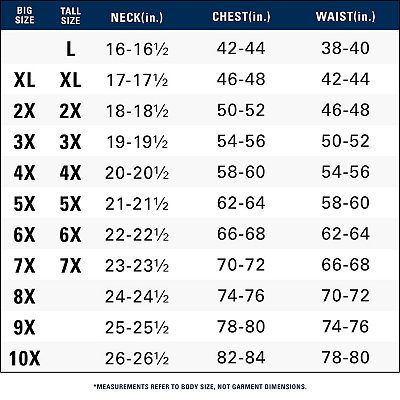 Union suit size chart sales