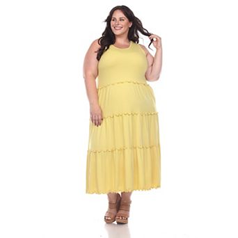 Women's Plus Size Scoop Neck Tiered Midi Dress