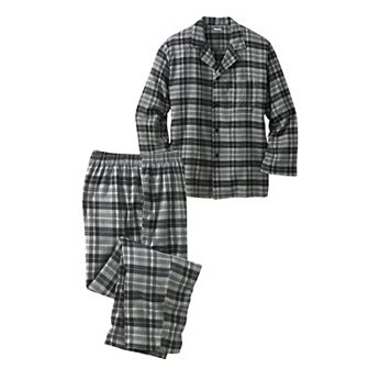 Kingsize Men's Big & Tall Plaid Flannel Pajama Set