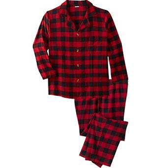 KingSize Men's Big & Tall Plaid Flannel Pajama Set