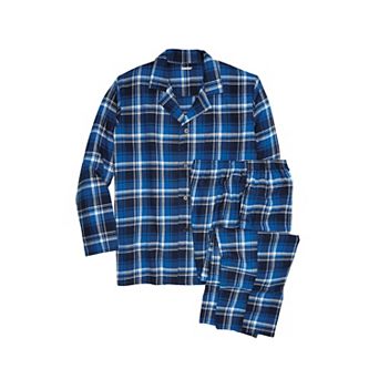 KingSize Men's Big & Tall Plaid Flannel Pajama Set