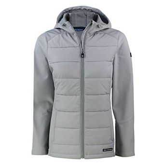 Cutter & Buck Evoke Hybrid Eco Softshell Recycled Full Zip Womens Hooded Jacket