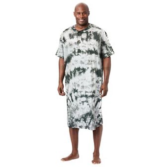 KingSize Men's Big & Tall Short-Sleeve Jersey Henley Nightshirt