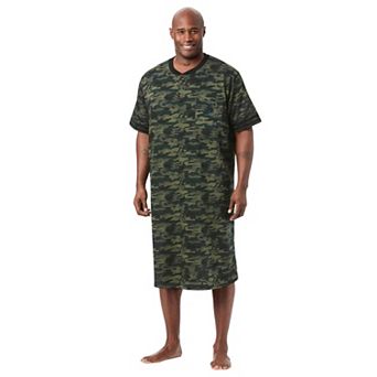 KingSize Men's Big & Tall Short-Sleeve Jersey Henley Nightshirt