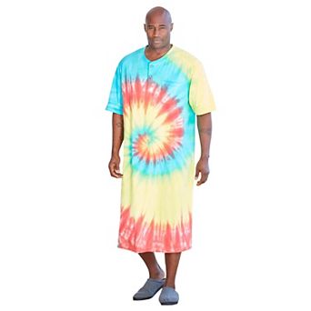KingSize Men's Big & Tall Short-Sleeve Jersey Henley Nightshirt