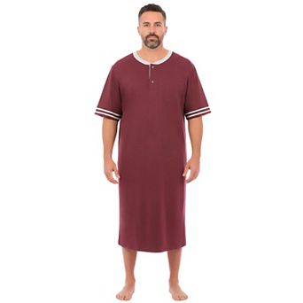 KingSize Men's Big & Tall Short-Sleeve Jersey Henley Nightshirt