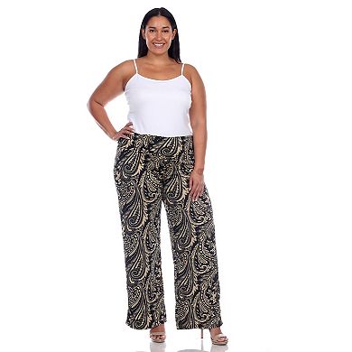 Plus Size Paisley Palazzo Pants