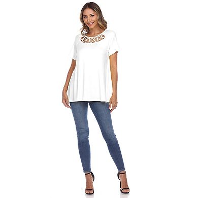 Women's Crisscross Cutout Short Sleeve Top