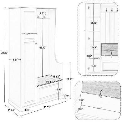 Merax Hall Tree With Flip-up Bench