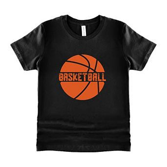 Basketball With Ball Youth Short Sleeve Graphic Tee