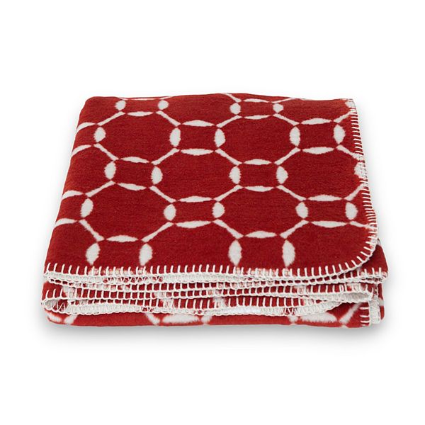 Discover Europe Quatrefoil Cotton Blend Throw - Rust