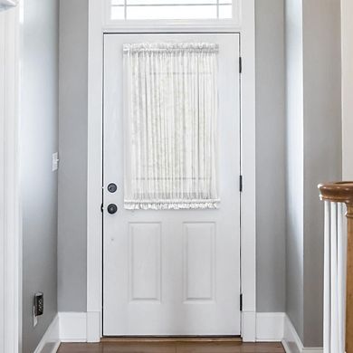 Shadow Stripe 1.5" Rod Pocket Semi Sheer Door Curtain Panel