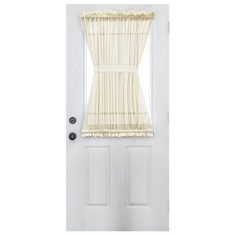 Shadow Stripe 1.5" Rod Pocket Semi Sheer Door Curtain Panel