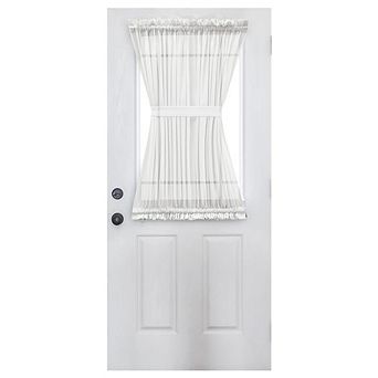 Shadow Stripe 1.5" Rod Pocket Semi Sheer Door Curtain Panel