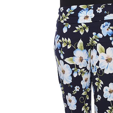 Plus Size Floral Print Wide Leg Palazzo Pants