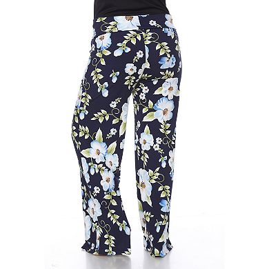 Plus Size Floral Print Wide Leg Palazzo Pants