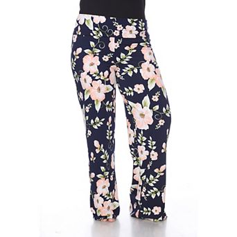 Plus Size Floral Print Wide Leg Palazzo Pants