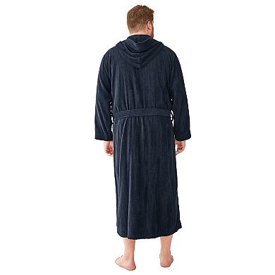 KingSize Men's Big & Tall Terry Velour Hooded Maxi Robe