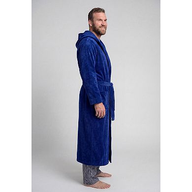 KingSize Men's Big & Tall Terry Velour Hooded Maxi Robe