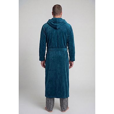 KingSize Men's Big & Tall Terry Velour Hooded Maxi Robe