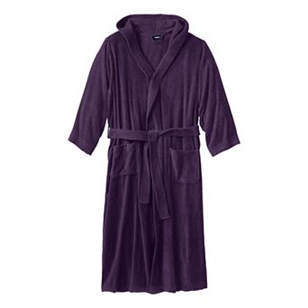 KingSize Men's Big & Tall Terry Velour Hooded Maxi Robe