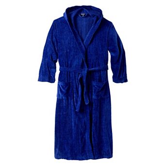 Kingsize Men's Big & Tall Terry Velour Hooded Maxi Robe