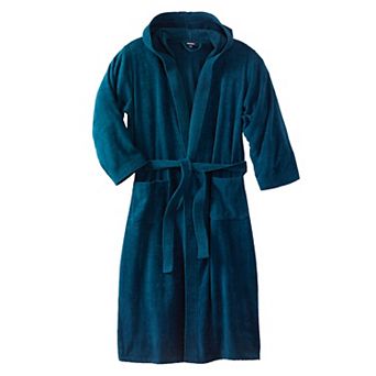 Kingsize Men's Big & Tall Terry Velour Hooded Maxi Robe