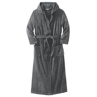 KingSize Men's Big & Tall Terry Velour Hooded Maxi Robe