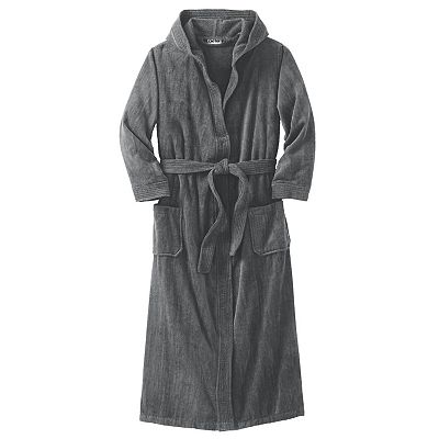 KingSize Men's Big Tall Terry Velour Hooded Maxi Robe