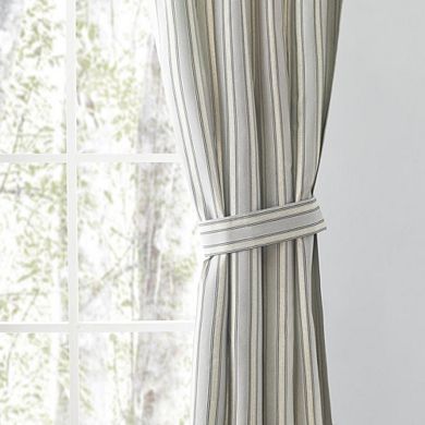 Springfield Stripe Tailored 3" Rod Pocket Curtain Panel Pair With Ties