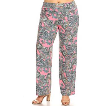 Plus Size Paisley Palazzo Pants