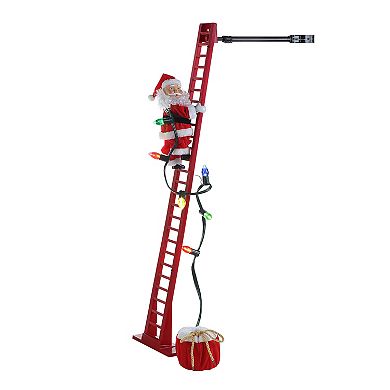 Mr Christmas 3.5-ft. Animated Ladder Climbing Santa Christmas Tree Decor