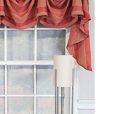 Luxurious Modern Design Ribbon Stripe Victory Swag 3-scoop Window Valance