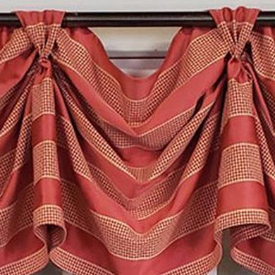 Luxurious Modern Design Ribbon Stripe Victory Swag 3-scoop Window Valance