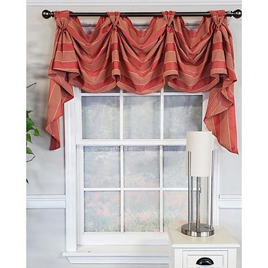 Luxurious Modern Design Ribbon Stripe Victory Swag 3-scoop Window Valance