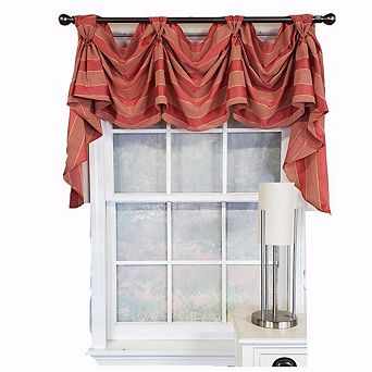 Luxurious Modern Design Ribbon Stripe Victory Swag 3-scoop Window Valance