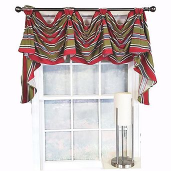 Luxurious Modern Design Ribbon Stripe Victory Swag 3-scoop Window Valance