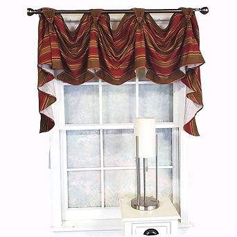 Luxurious Modern Design Ribbon Stripe Victory Swag 3-scoop Window Valance