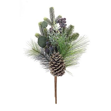Pine/berry/eucalyptus Pick (set Of 2) 18"h Polyester/pvc
