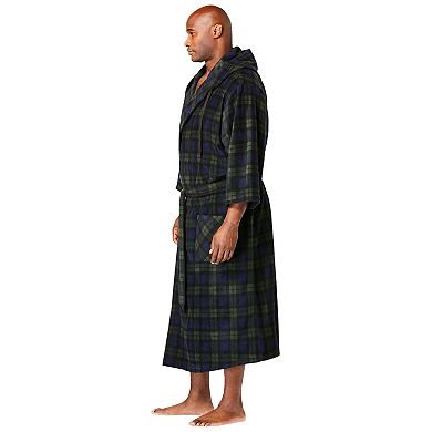 KingSize Men's Big & Tall Hooded Microfleece Maxi Robe With Front Pockets