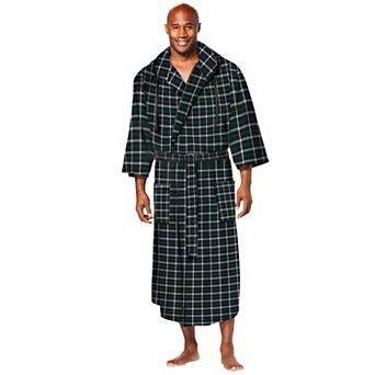 Kingsize Men's Big & Tall Hooded Microfleece Maxi Robe With Front Pockets