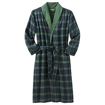 KingSize Men's Big & Tall Jersey-Lined Flannel Robe